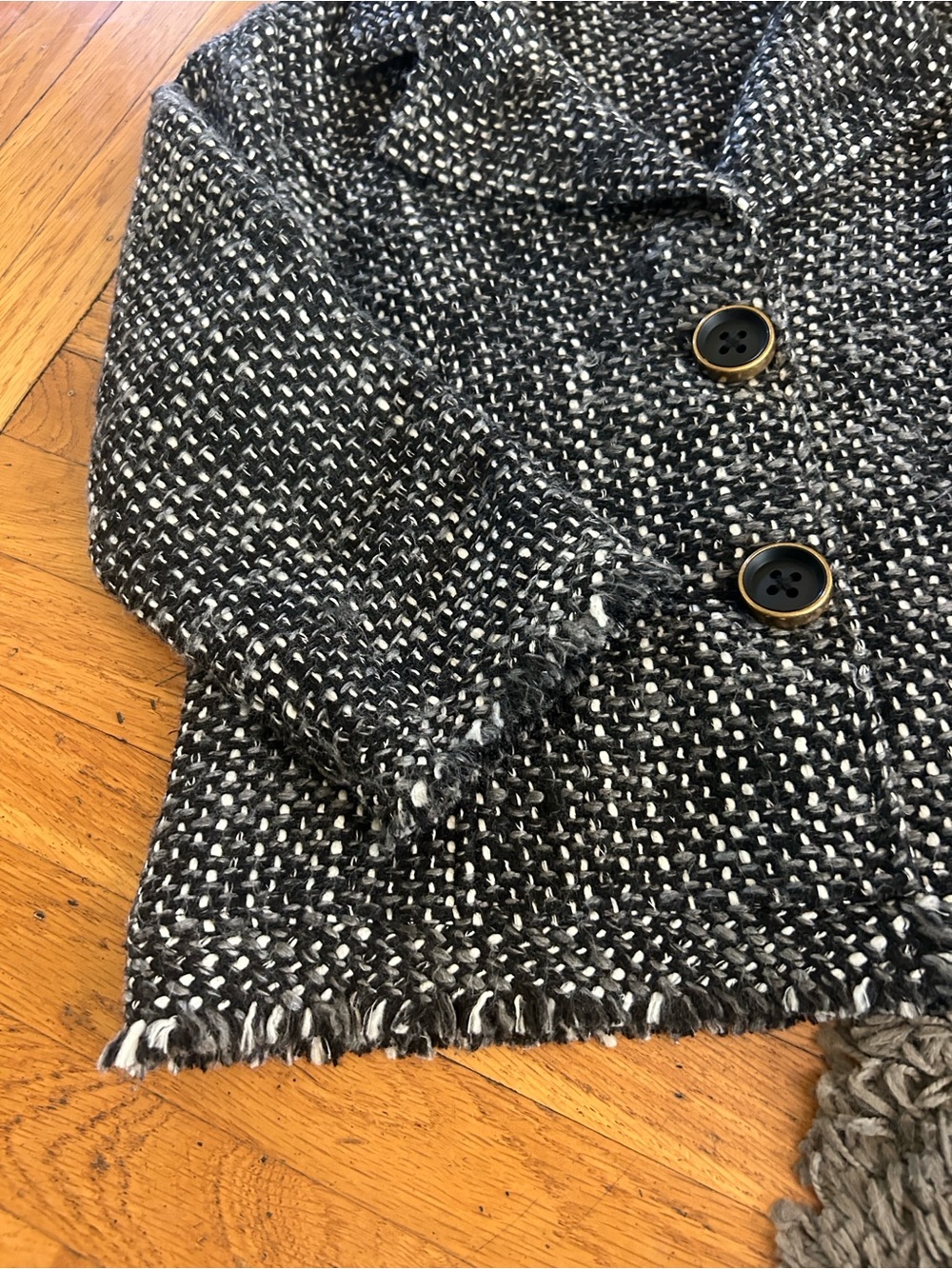 Cabi Tweed Blazer Jacket Style Black Gray 3/4 Sleeve Style 686 Size Large - Picture 4 of 11